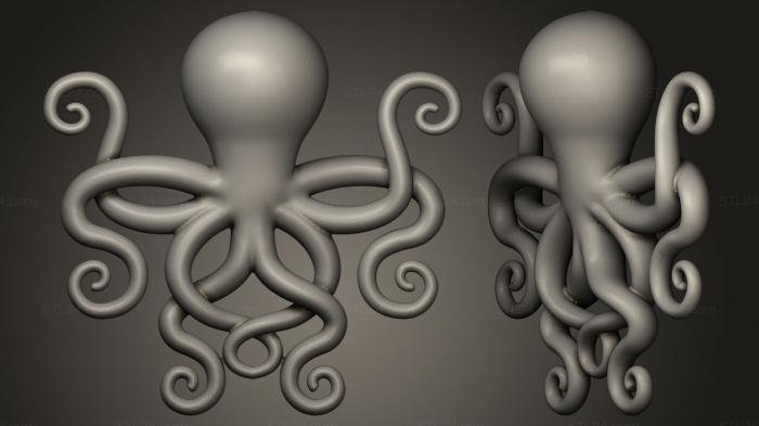 Animal figurines (Octopus, STKJ_0091) 3D models for cnc